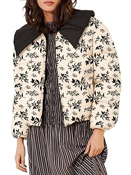 CUFEZN Womens Printed Quilted Puffer Jackets Peter Pan